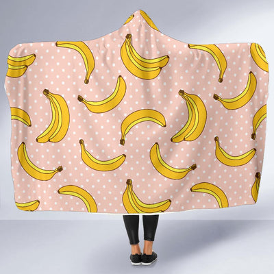 Banana Pattern Print Design BA06 Hooded Blanket-JORJUNE.COM