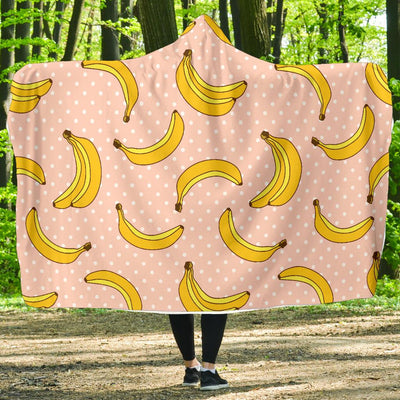 Banana Pattern Print Design BA06 Hooded Blanket-JORJUNE.COM