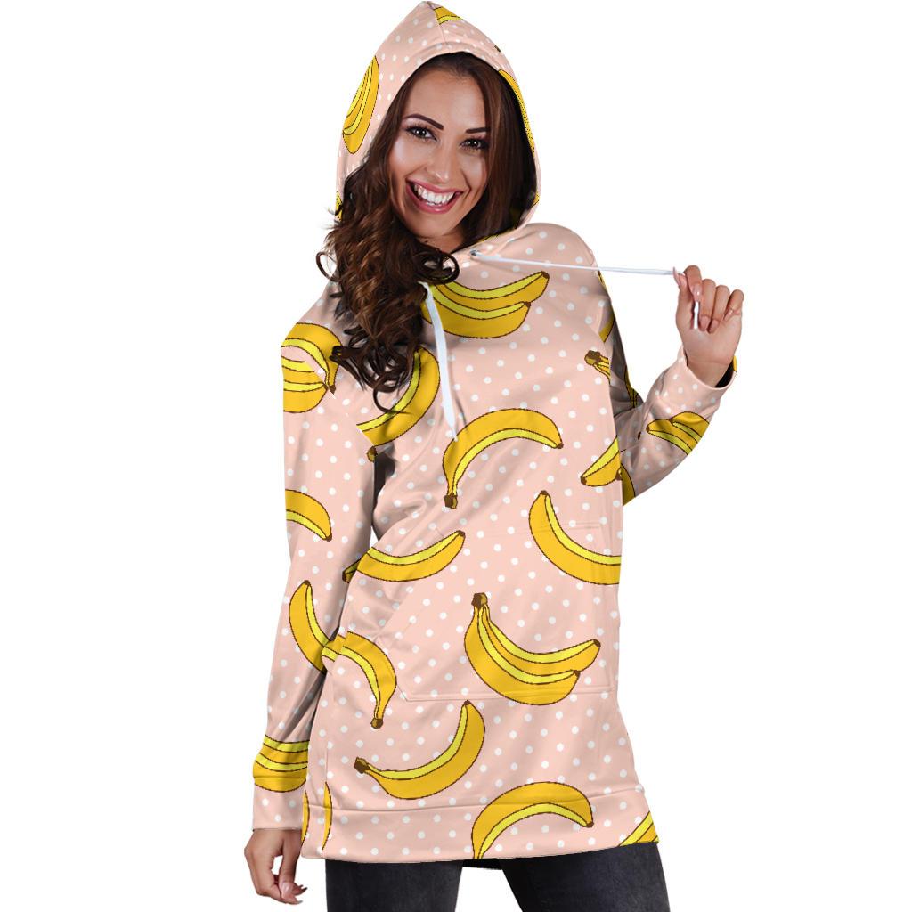 Banana Pattern Print Design BA06 Women Hoodie Dress