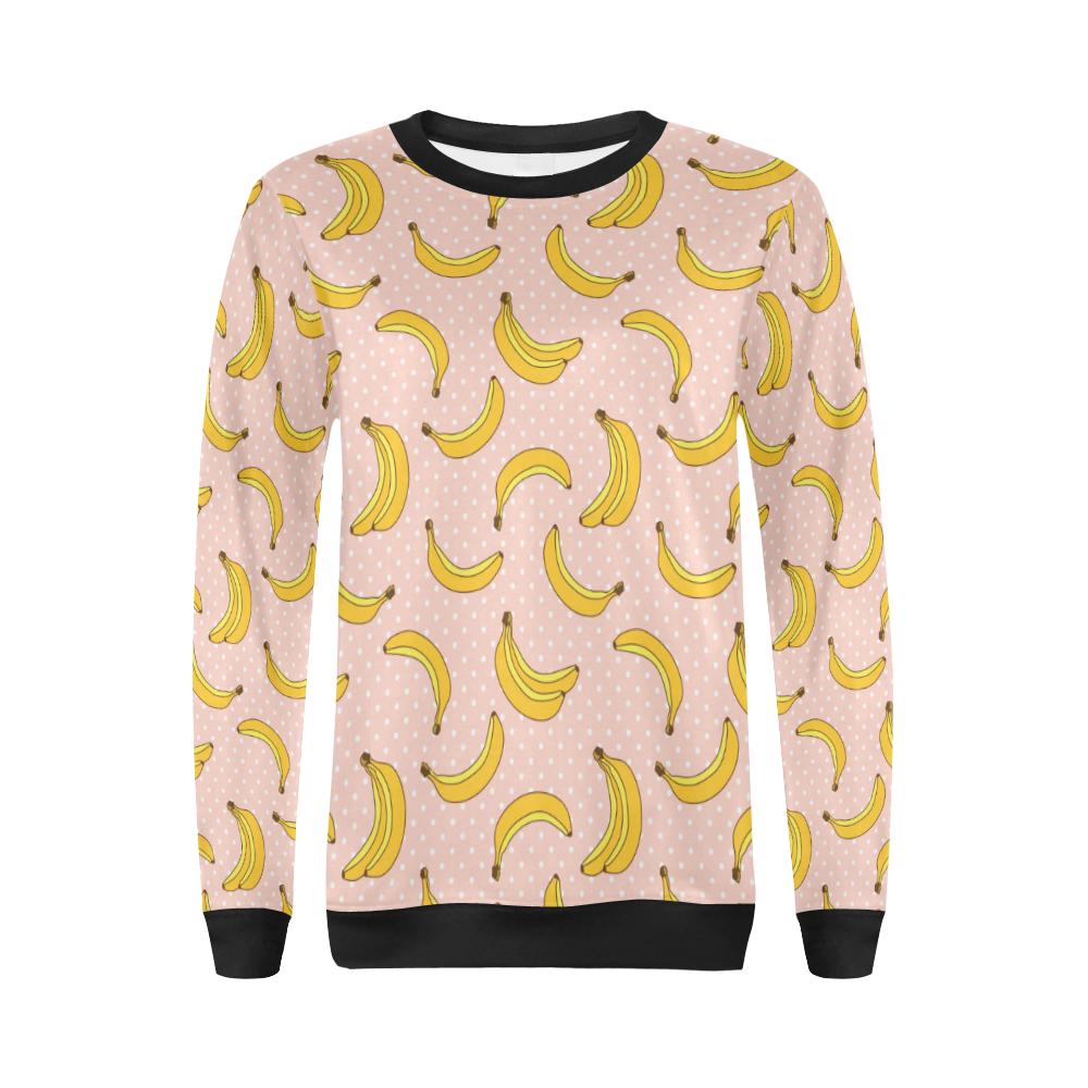 Banana Pattern Print Design BA06 Women Long Sleeve Sweatshirt-JorJune