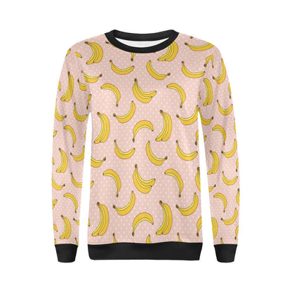 Banana Pattern Print Design BA06 Women Long Sleeve Sweatshirt-JorJune