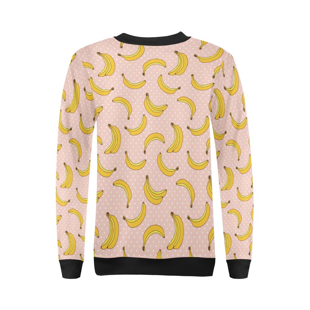 Banana Pattern Print Design BA06 Women Long Sleeve Sweatshirt-JorJune