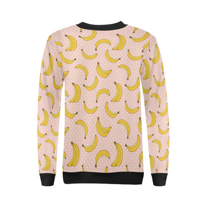 Banana Pattern Print Design BA06 Women Long Sleeve Sweatshirt-JorJune
