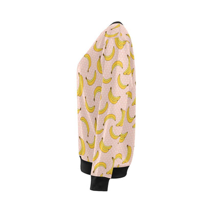 Banana Pattern Print Design BA06 Women Long Sleeve Sweatshirt-JorJune
