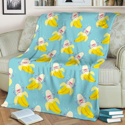 Banana Pattern Print Design BA07 Fleece Blankete