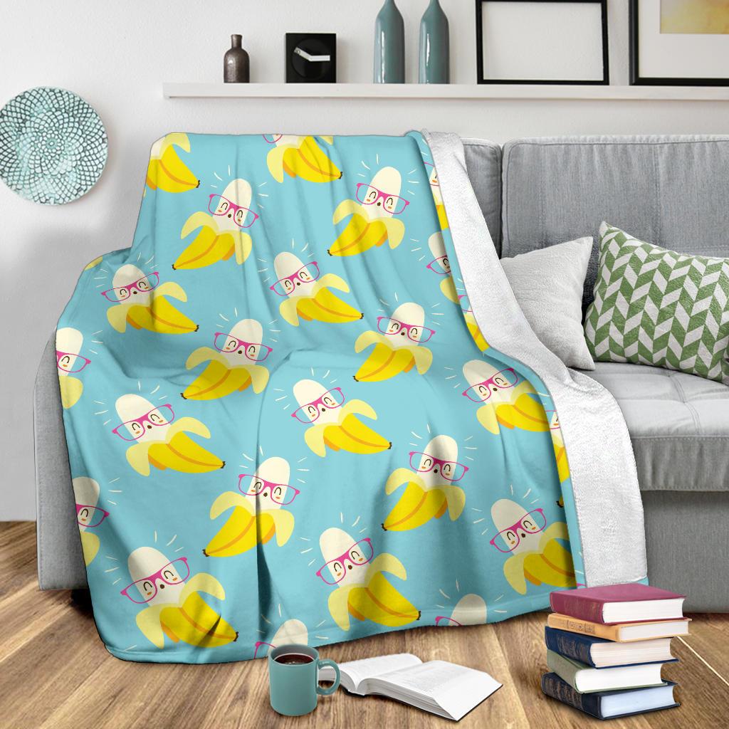 Banana Pattern Print Design BA07 Fleece Blankete