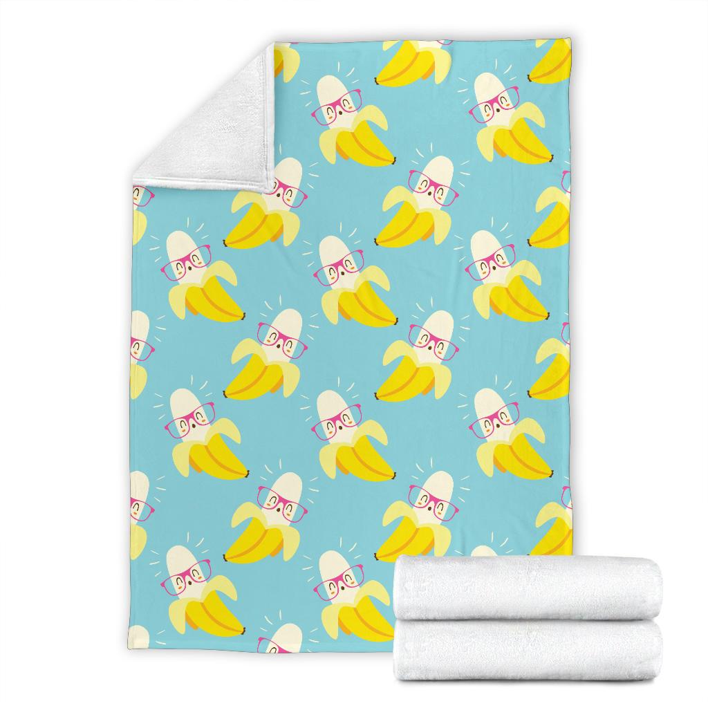 Banana Pattern Print Design BA07 Fleece Blankete