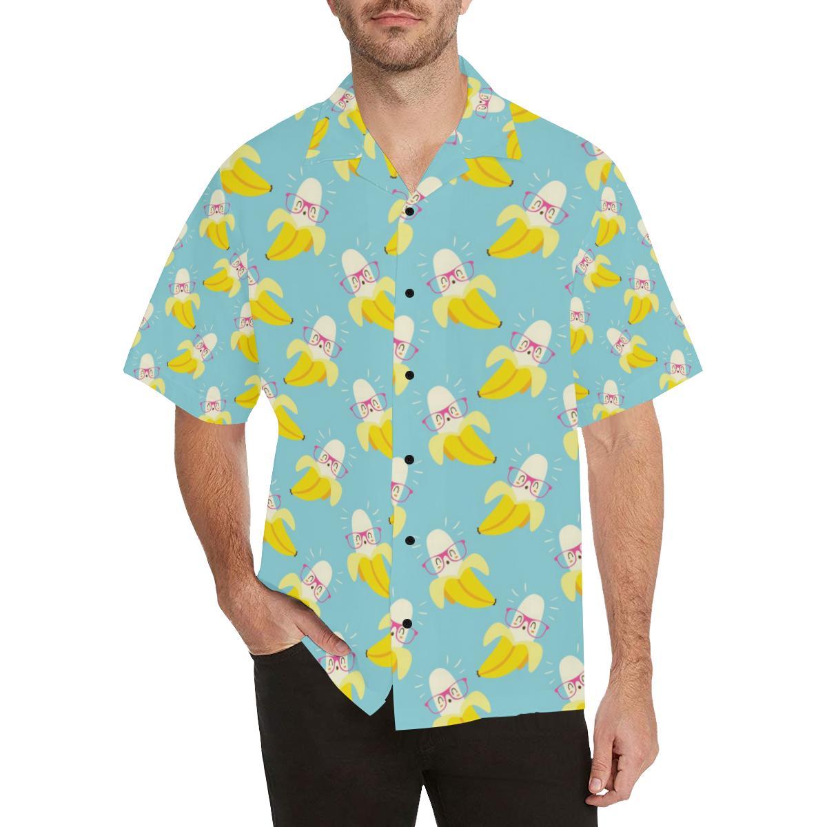Banana Pattern Print Design BA07 Men Hawaiian Shirt-JorJune