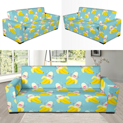 Banana Pattern Print Design BA07 Sofa Slipcover-JORJUNE.COM