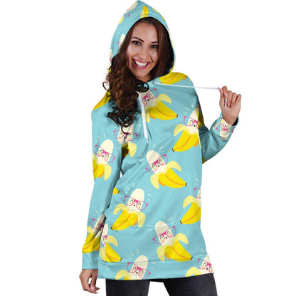 Banana Pattern Print Design BA07 Women Hoodie Dress