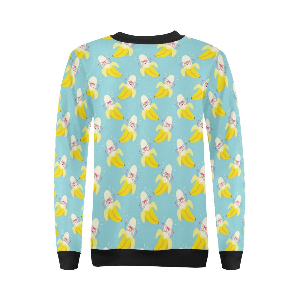 Banana Pattern Print Design BA07 Women Long Sleeve Sweatshirt-JorJune