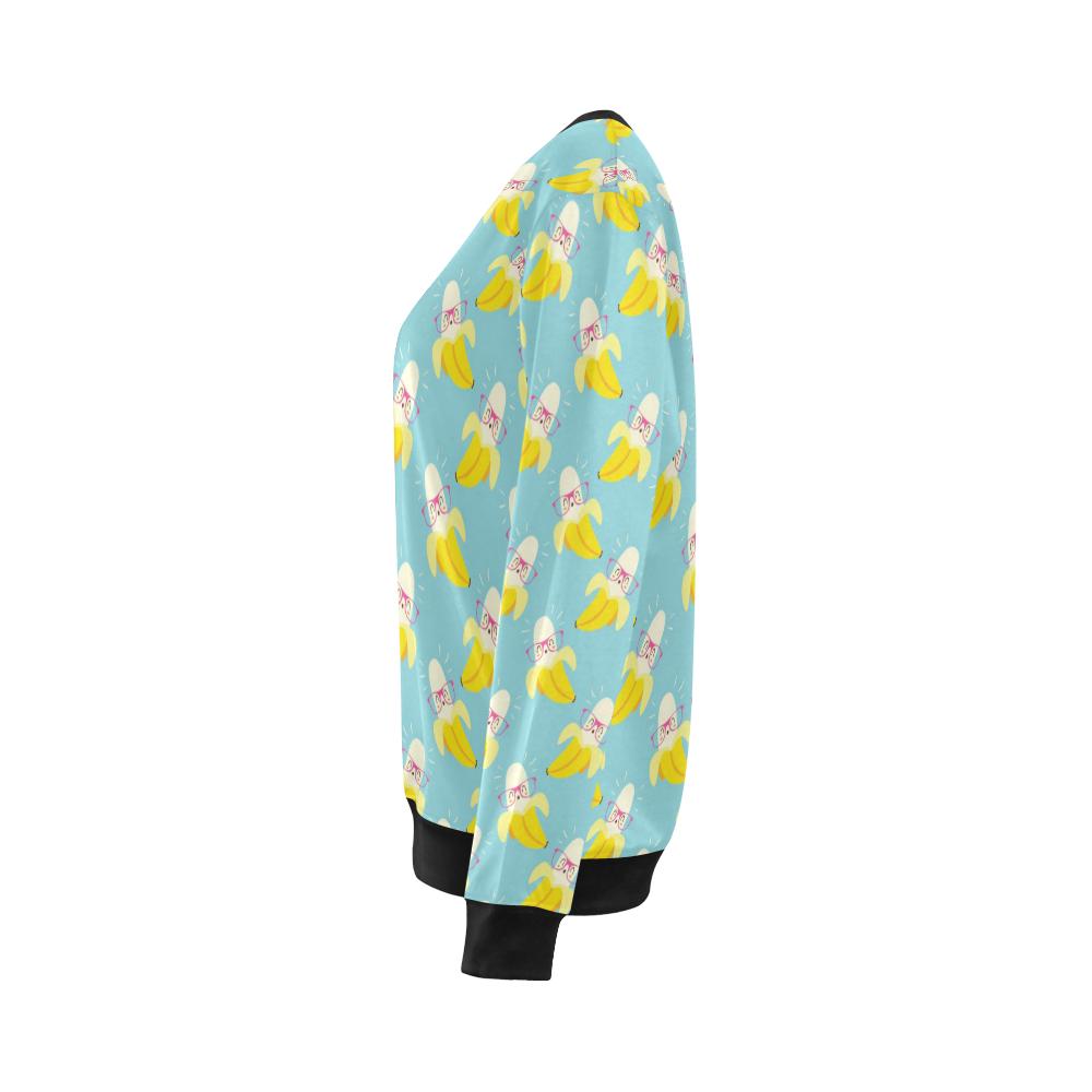 Banana Pattern Print Design BA07 Women Long Sleeve Sweatshirt-JorJune