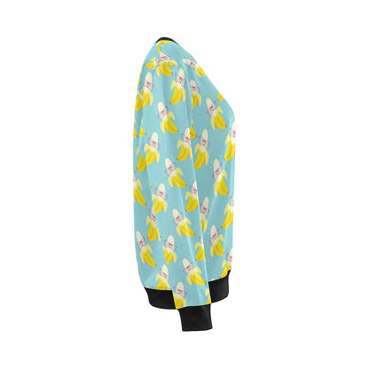 Banana Pattern Print Design BA07 Women Long Sleeve Sweatshirt-JorJune
