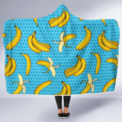 Banana Pattern Print Design BA08 Hooded Blanket-JORJUNE.COM