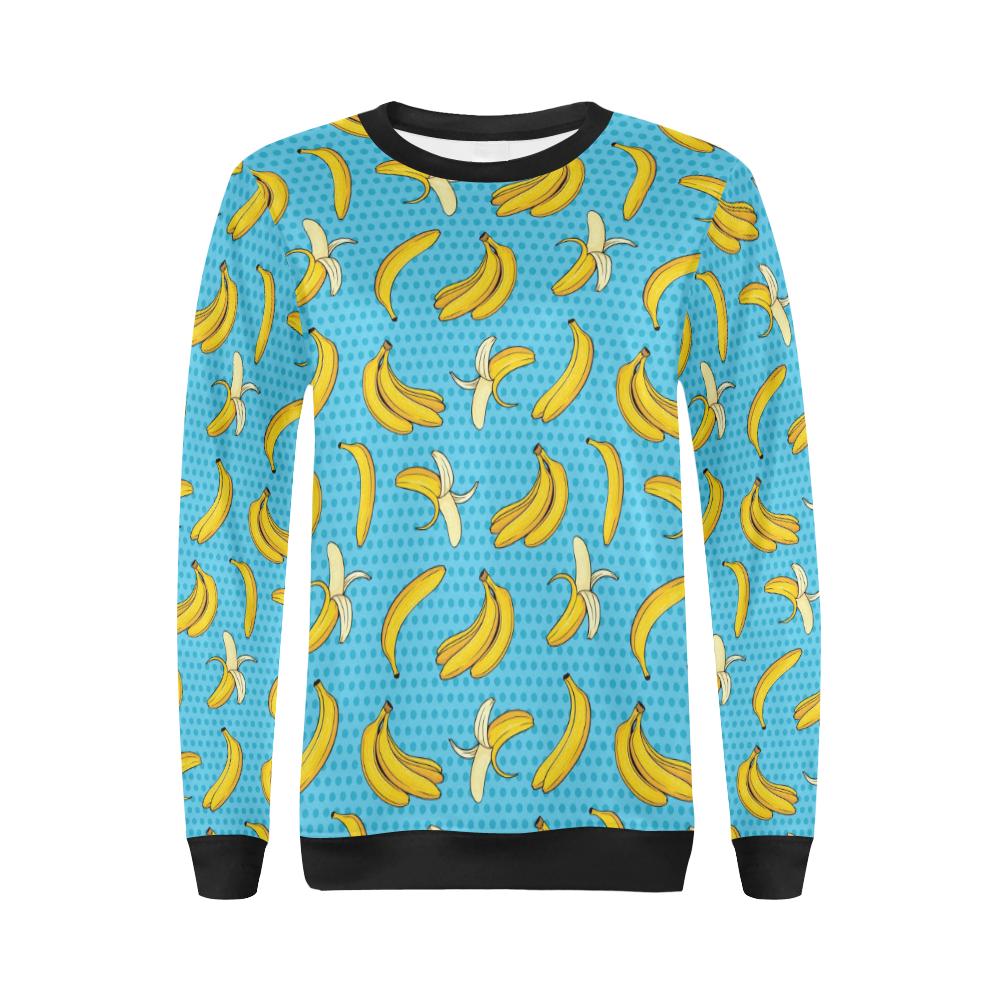 Banana Pattern Print Design BA08 Women Long Sleeve Sweatshirt-JorJune