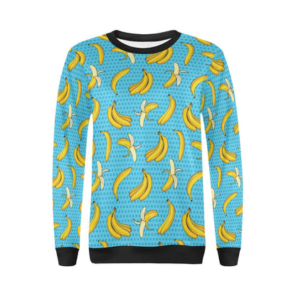 Banana Pattern Print Design BA08 Women Long Sleeve Sweatshirt-JorJune