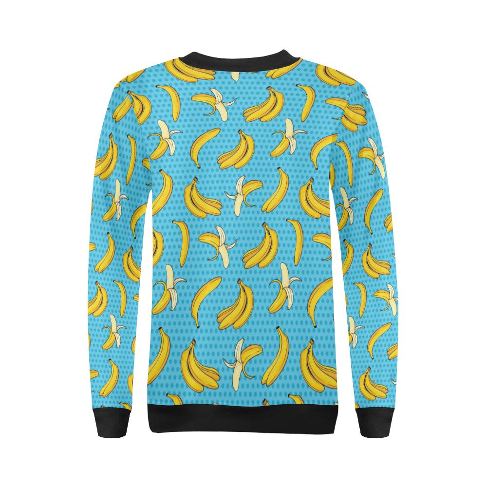 Banana Pattern Print Design BA08 Women Long Sleeve Sweatshirt-JorJune