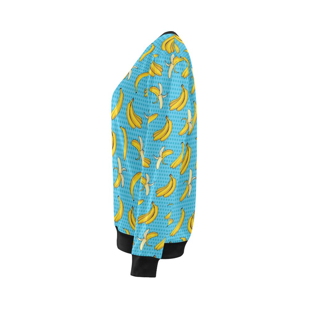 Banana Pattern Print Design BA08 Women Long Sleeve Sweatshirt-JorJune