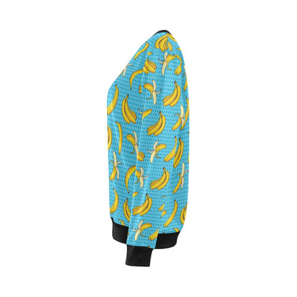 Banana Pattern Print Design BA08 Women Long Sleeve Sweatshirt-JorJune
