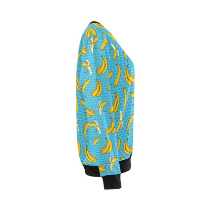 Banana Pattern Print Design BA08 Women Long Sleeve Sweatshirt-JorJune