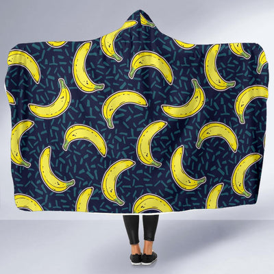 Banana Pattern Print Design BA09 Hooded Blanket-JORJUNE.COM