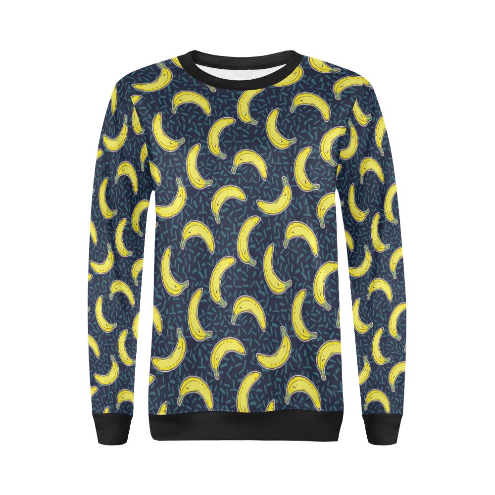 Banana Pattern Print Design BA09 Women Long Sleeve Sweatshirt-JorJune