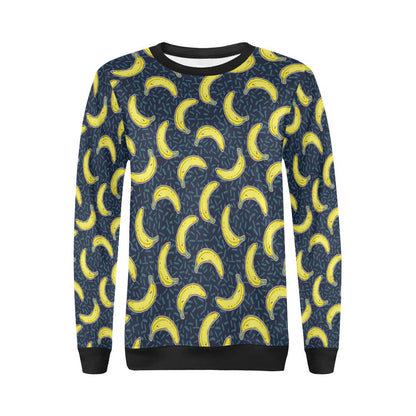 Banana Pattern Print Design BA09 Women Long Sleeve Sweatshirt-JorJune