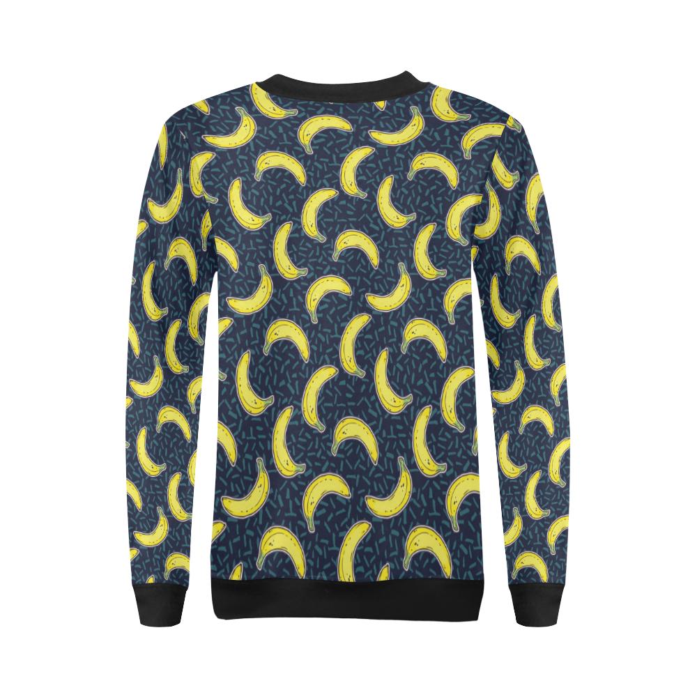 Banana Pattern Print Design BA09 Women Long Sleeve Sweatshirt-JorJune