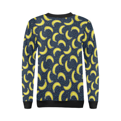 Banana Pattern Print Design BA09 Women Long Sleeve Sweatshirt-JorJune
