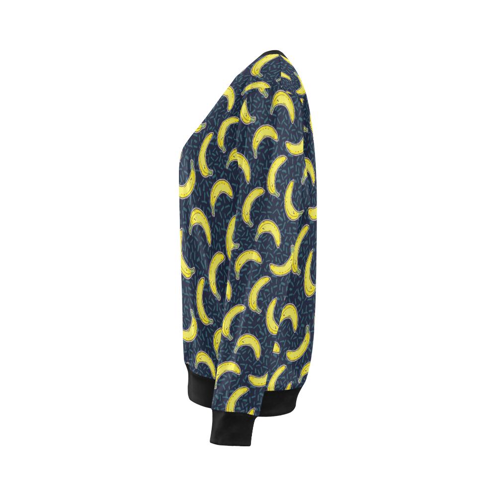 Banana Pattern Print Design BA09 Women Long Sleeve Sweatshirt-JorJune
