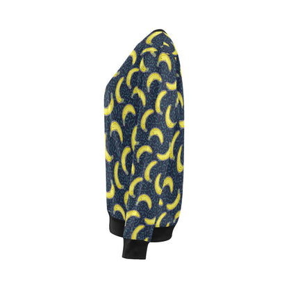 Banana Pattern Print Design BA09 Women Long Sleeve Sweatshirt-JorJune