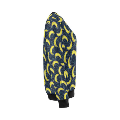 Banana Pattern Print Design BA09 Women Long Sleeve Sweatshirt-JorJune