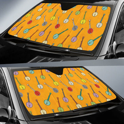Banjo Pattern Print Design 02 Car Sun Shade-JORJUNE.COM