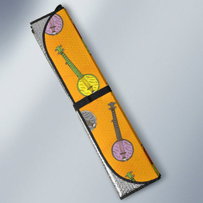 Banjo Pattern Print Design 02 Car Sun Shade-JORJUNE.COM