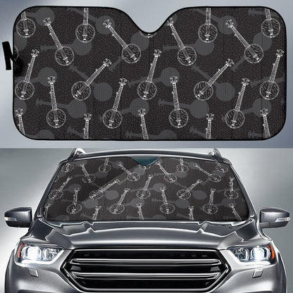 Banjo Pattern Print Design 03 Car Sun Shade-JORJUNE.COM