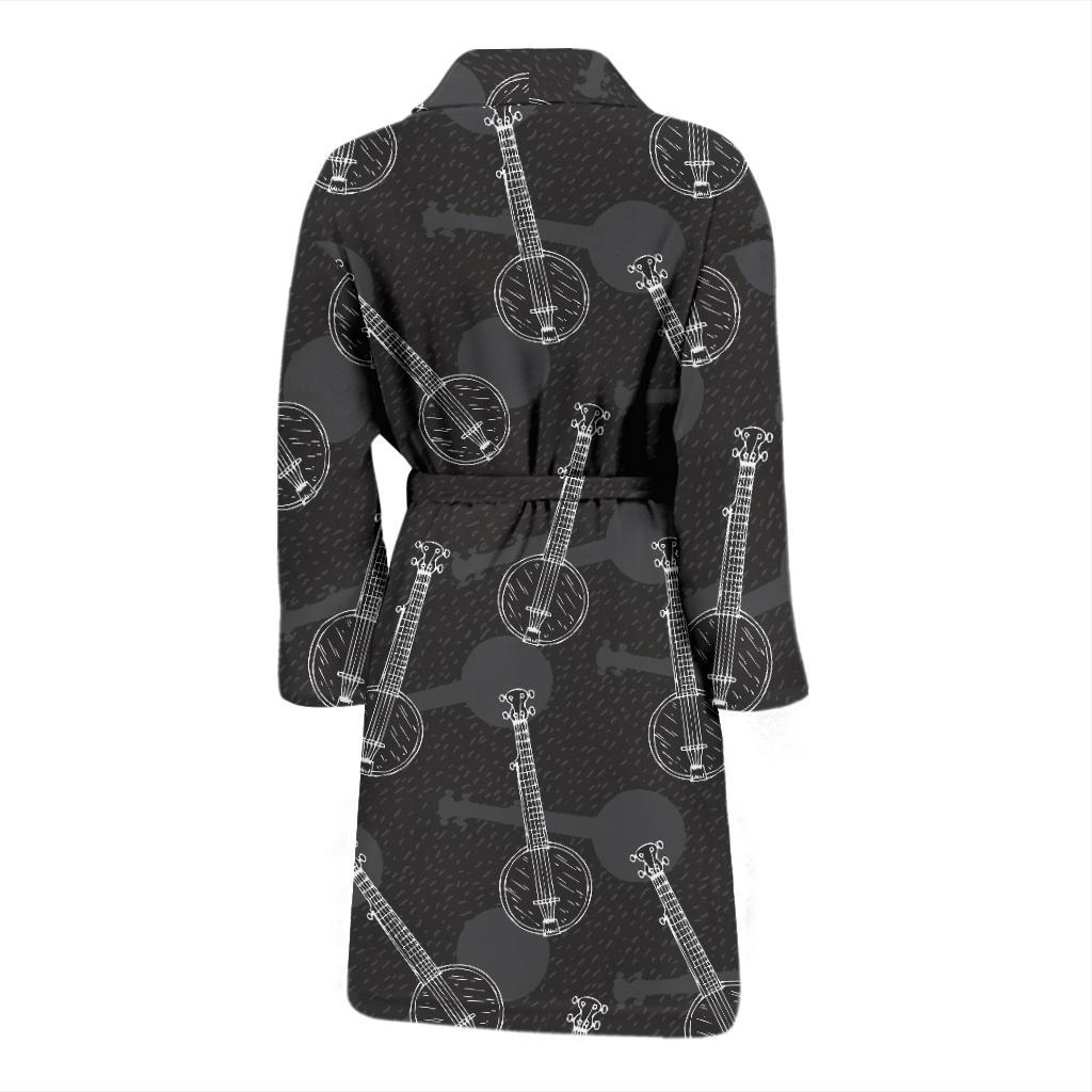Banjo Pattern Print Design 03 Men Bathrobe-JORJUNE.COM
