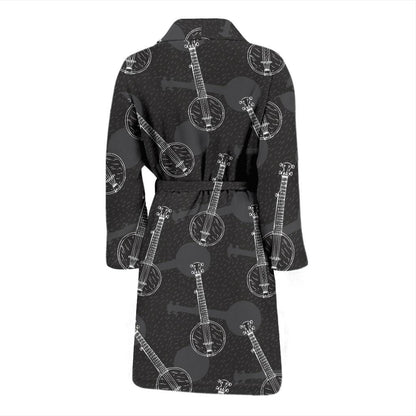 Banjo Pattern Print Design 03 Men Bathrobe-JORJUNE.COM