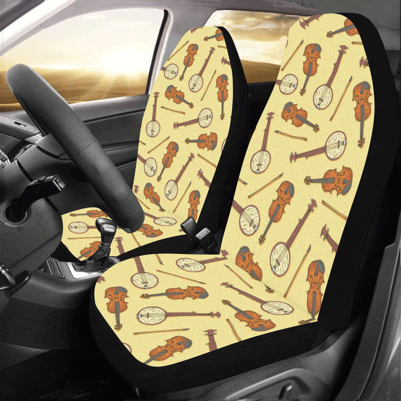 Banjo Violin Pattern Print Design 01 Car Seat Covers (Set of 2)-JORJUNE.COM