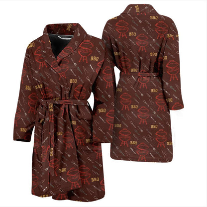 Barbecue Pattern Print Design 01 Men Bathrobe-JORJUNE.COM