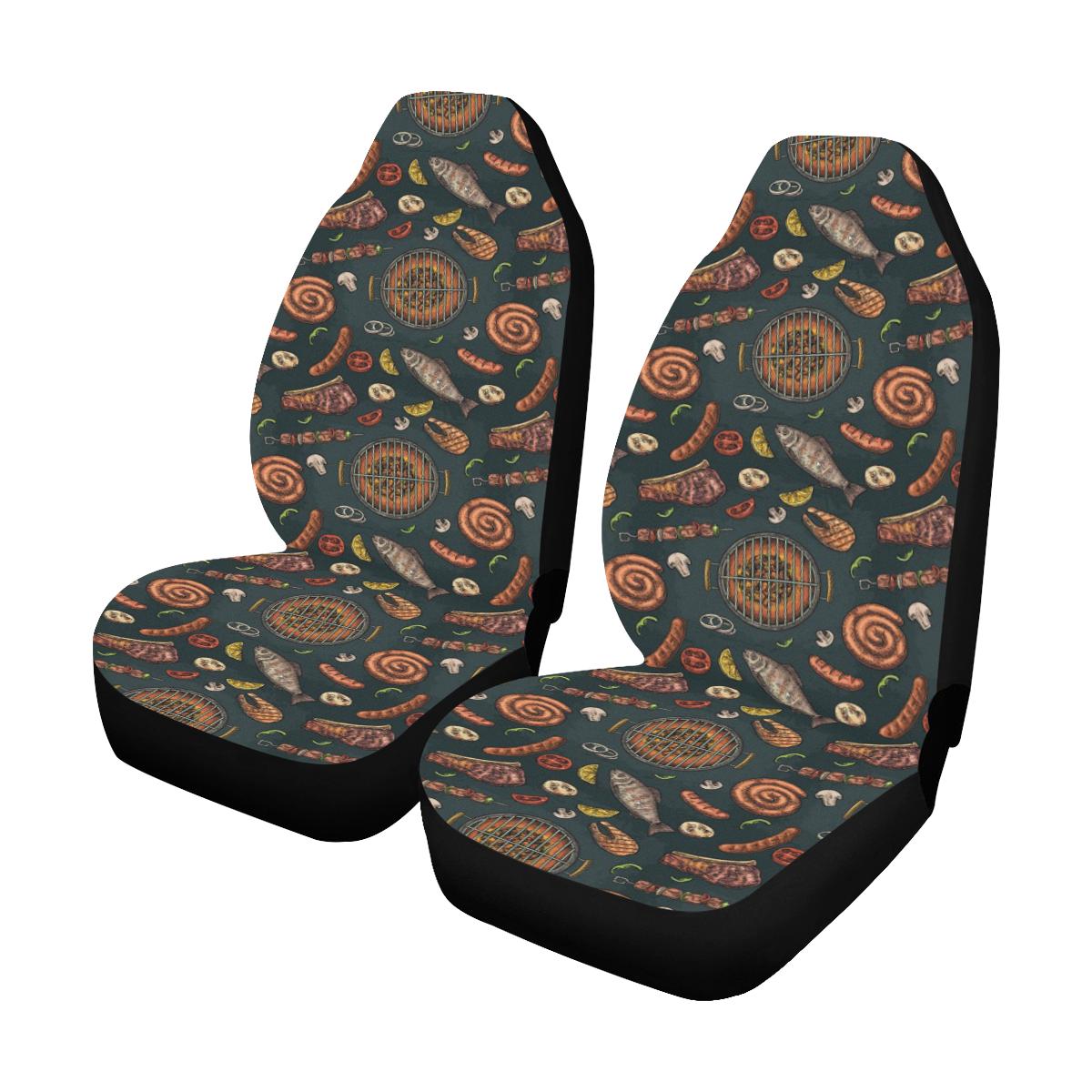 Barbecue Pattern Print Design 02 Car Seat Covers (Set of 2)-JORJUNE.COM