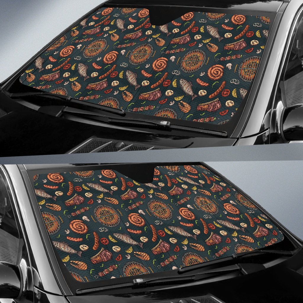 Barbecue Pattern Print Design 02 Car Sun Shade-JORJUNE.COM