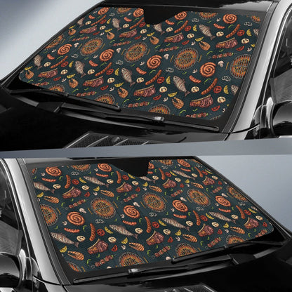 Barbecue Pattern Print Design 02 Car Sun Shade-JORJUNE.COM