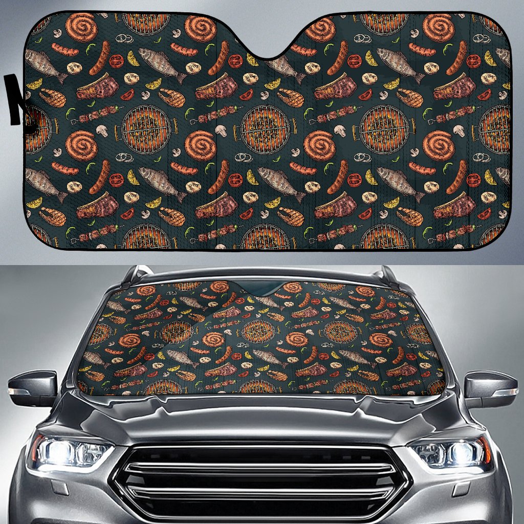 Barbecue Pattern Print Design 02 Car Sun Shade-JORJUNE.COM
