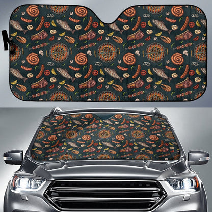 Barbecue Pattern Print Design 02 Car Sun Shade-JORJUNE.COM
