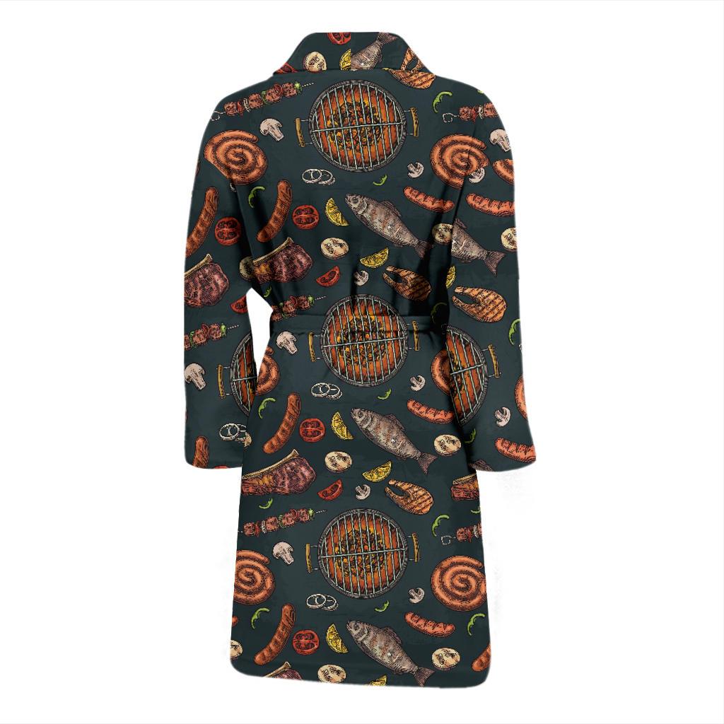 Barbecue Pattern Print Design 02 Men Bathrobe-JORJUNE.COM