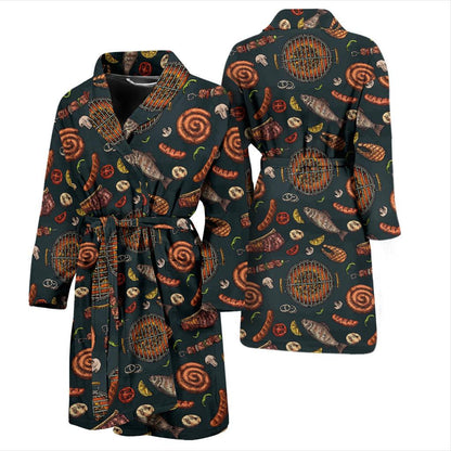 Barbecue Pattern Print Design 02 Men Bathrobe-JORJUNE.COM