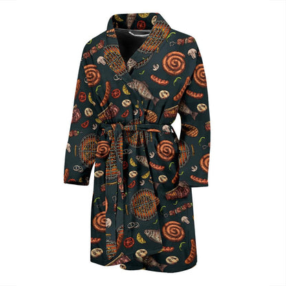 Barbecue Pattern Print Design 02 Men Bathrobe-JORJUNE.COM