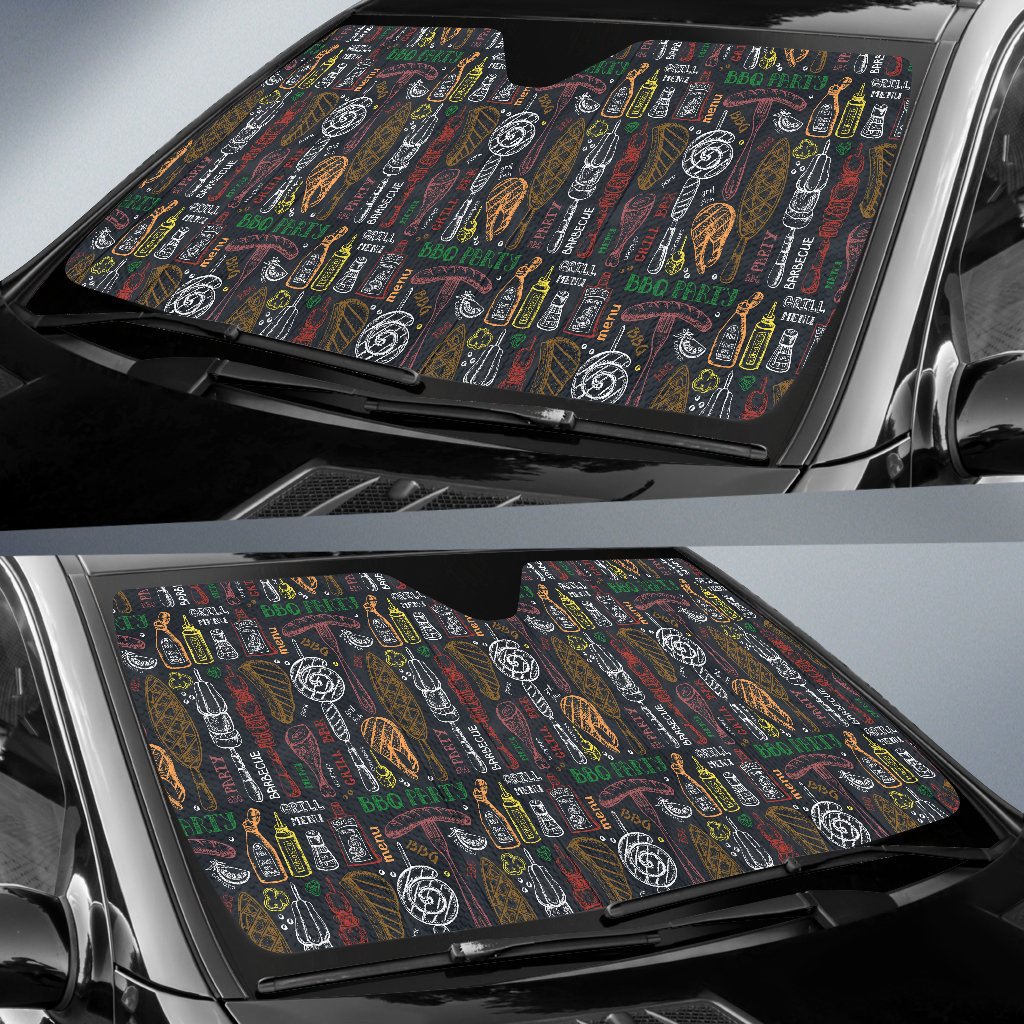 Barbecue Pattern Print Design 03 Car Sun Shade-JORJUNE.COM
