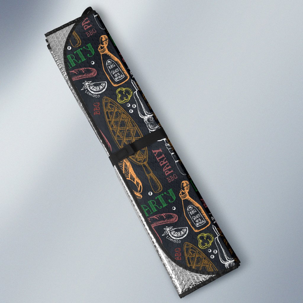 Barbecue Pattern Print Design 03 Car Sun Shade-JORJUNE.COM