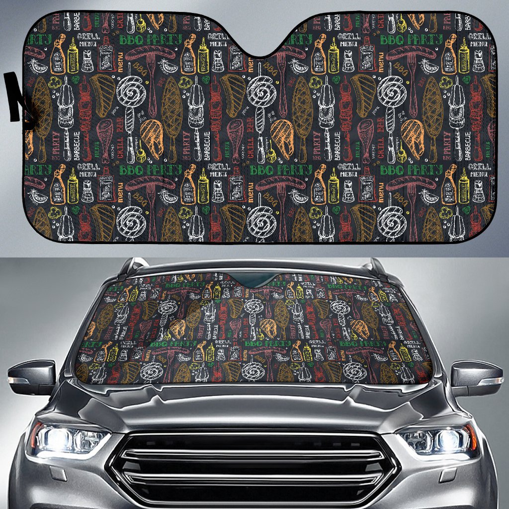 Barbecue Pattern Print Design 03 Car Sun Shade-JORJUNE.COM